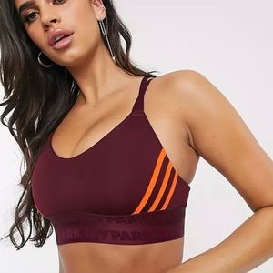 adidas X IVY PARK Strappy Cutout Bra - Maroon/Solar Orange